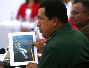Chávez explica la incursión de aviones norteamericanos a territorio venezolano. Foto Prensa Miraflores