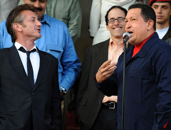 Hugo Chávez y Sean Penn