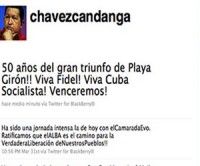 Chávez vía twitter felicita al pueblo cubano