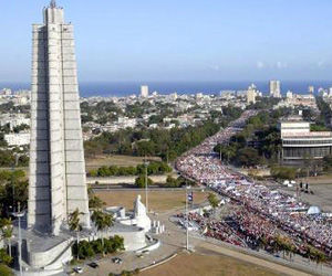 Plaza de la Revolución durante un desfile del 1 de mayo. Foto archivo