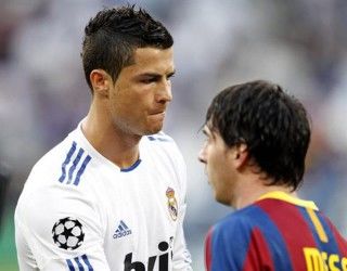Messi y Cristiano Ronaldo. Foto EFE