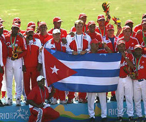 Equipo cubano de Beisbol. Foto archivo