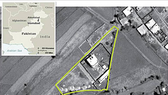 Imagen satelital de la residencia donde se supone estaba Osama Bin Landen  en la  ciudad de Abbottabad, en Pakistán. Foto Pentágono