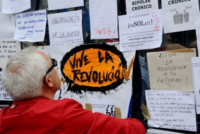 Protestas en la Puerta del Sol. Getty Imagen, Dominique Faget/AFP