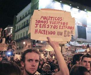 Indignados españoles solidarios con los griegos