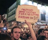 Indignados españoles solidarios con los griegos