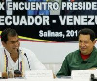 Rafael Correa y Hugo Chávez
