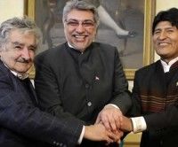 José "Pepe" Mujica, Fernando Lugo y Evo Morales