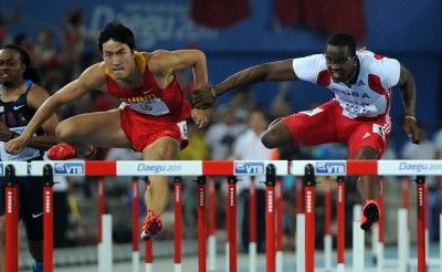 Dayron Robles y Liu Xiang final 100 metros c/vallas Mundial Daegu