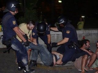 Represión contra indignados en Málaga