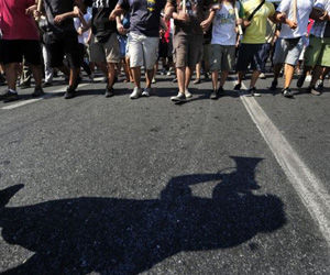Estudiantes chilenos en marcha de prostestas.  Foto: AFP