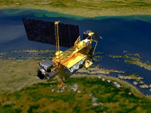  Foto sin fecha proporcionada por la NASA el 14 de setiembre de una imagen conceptual de un satélite de investigación UARS, lanzado en 1991. Se espera que en breve ese satélite reingrese a la atmósfera. Foto: NASA/AFP