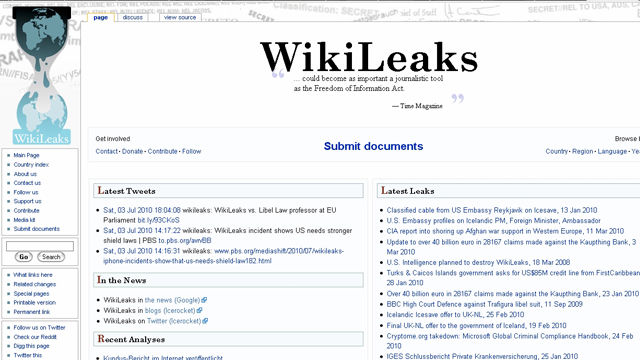 WikiLeaks, sin ánimo de lucro, publica a través de su sitio web informes anónimos y documentos filtrados con contenido sensible en materia de interés público, preservando el anonimato de sus fuentes.