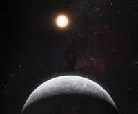 Esta imagen creada por un artista y proporcionada por el Observatorio Europeo Austral muestra el planeta que gira en torno a la estrella HD 85512 en la constelación de Vela. Este planeta tiene una masa aproximadamente 3,6 veces mayor que la de la Tierra y se encuentra en una zona habitable, aunque sería muy caluroso. Foto: AP/Imagen de un artista proporcionada por el Observatorio Europeo Austral