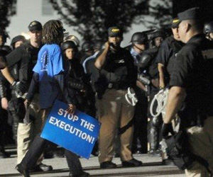 Protestas por la ejecución de Troy Davis. Foto: AFP
