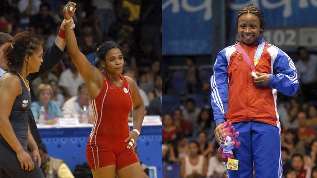 El listado de luchadoras campeonas en Juegos Panamericanos estrenó hoy dos nombres de cubanas: Liset Hechevarría (72 kg) y Katerine Videaux (63 kg). Foto: Juan Pablo CARRERAS/ AIN