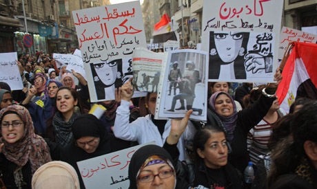 Marcha de mujeres en Egipto contra la represión