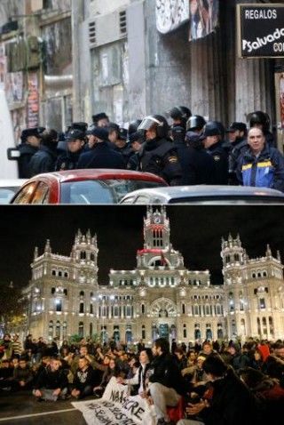 Desalojo hotel Madrid protestas Cibeles. Foto: El País