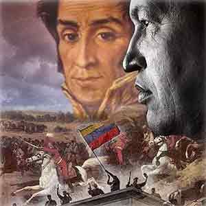 Hugo Chávez y Simón Bolívar