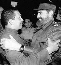 Hugo Chávez y Fidel Castro