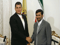 Los presidentes de Ecuador, Rafael Correa, y de Irán, Mahmoud Ahmadineyad