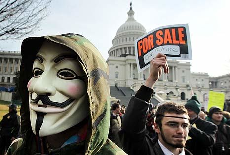 La acción pretende demostrar que el movimiento “Occupy” conserva todavía un fuerte apoyo de la sociedad estadounidense y remarcar que el Congreso se ha distanciado de los ciudadanos. Foto: Getty Images
