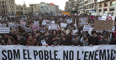 Protestas en Valencia. Foto: EFE