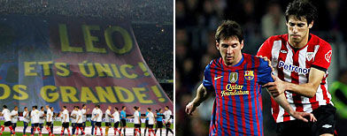 Homenaje del Barcelona a Messi