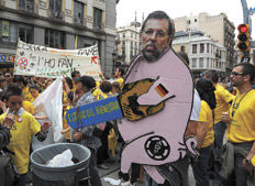 Protestas en España. Foto: AFP