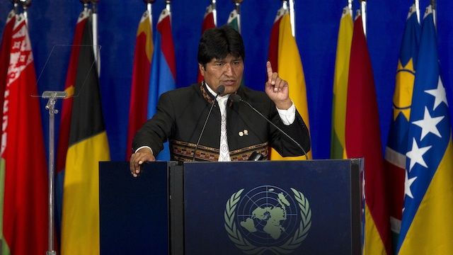 El Presidente de Bolivia Evo Morales intervino este jueves en la Cumbre Río+20, en Brasil. Foto: AP