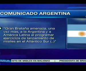 Argentina rechaza maniobras con misiles de Londres en el Atlántico Sur