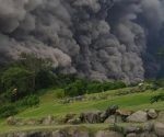 La nube de ceniza volcánica llegada desde Guatemala amenaza hoy los niveles satisfactorios de calidad del aire en San Salvador. Foto: Twitter Sismologia Mundial