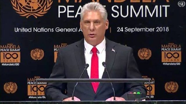 Cumbre de la Paz, Miguel Díaz Canel en la ONU
